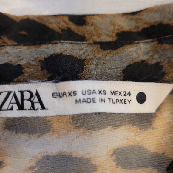 🌹NEW Zara Leopard Animal Print Sheer Organza Shirt - Picture 8 of 10